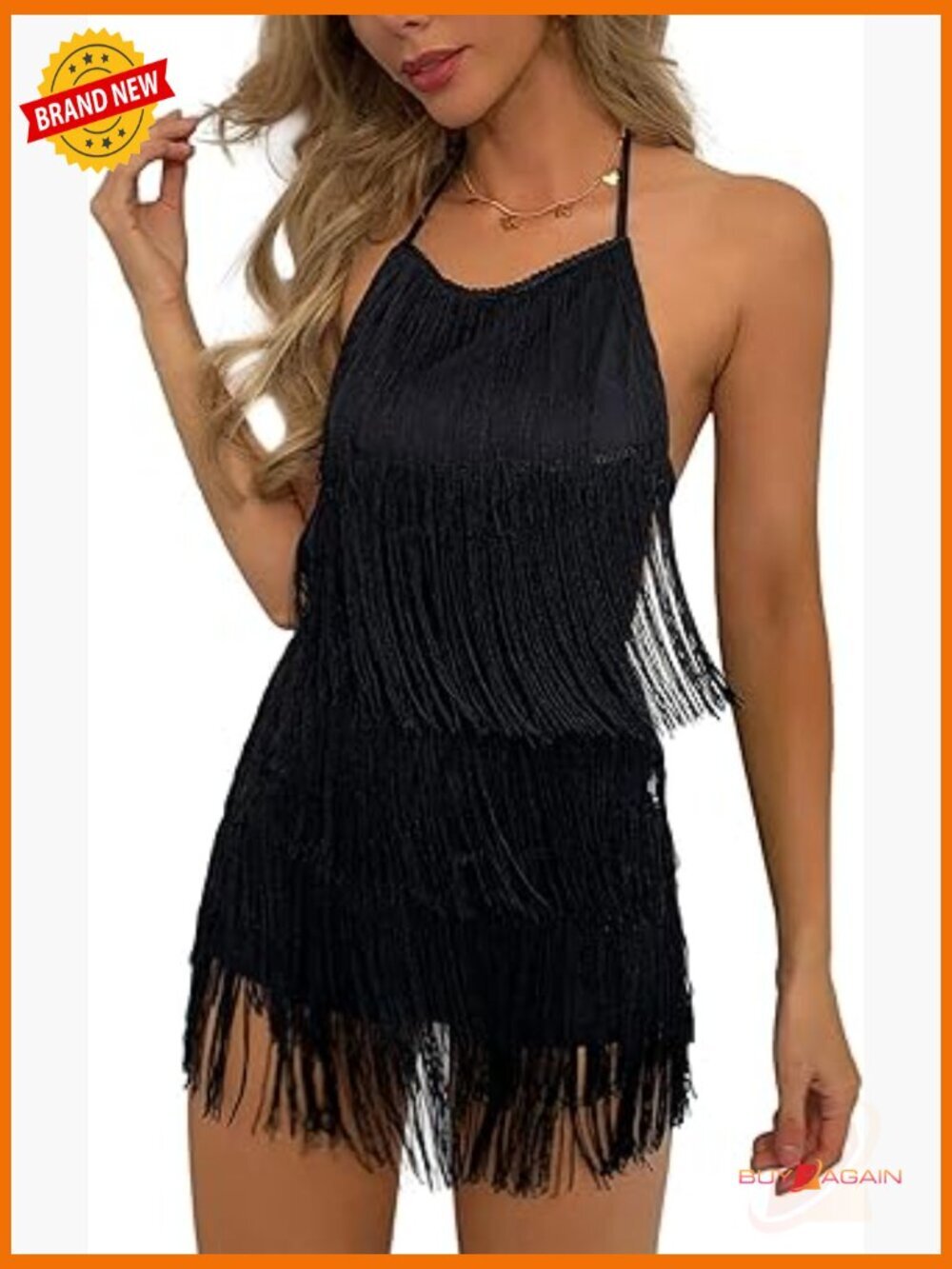 Backless Fringe Jumpsuit Romper Cowgirl Outfit for Women